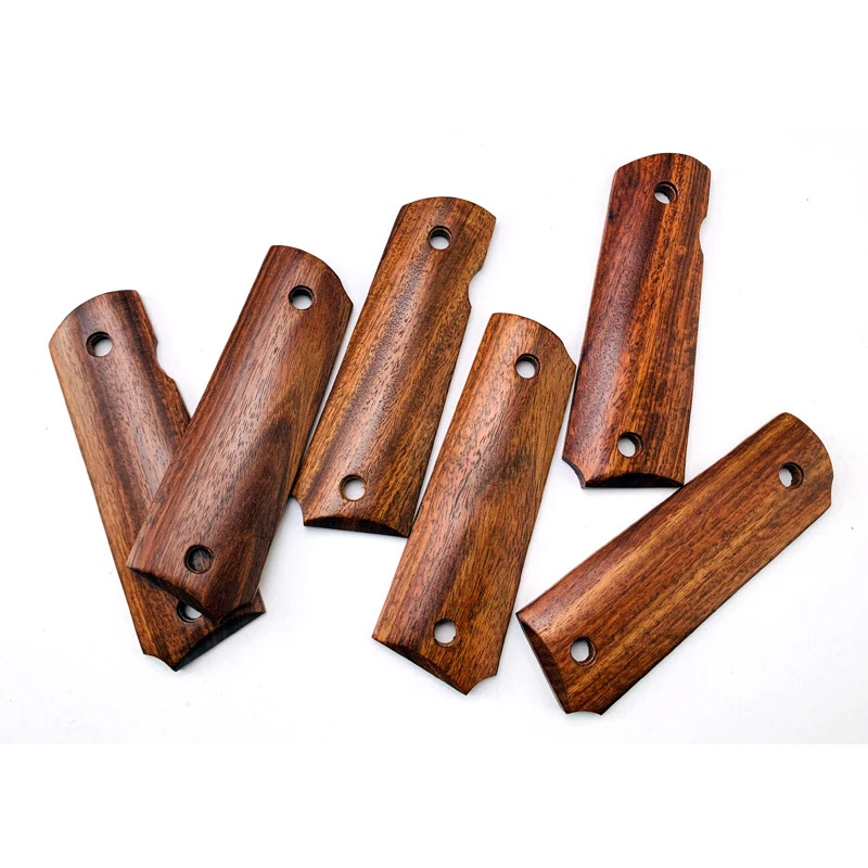 AIRSOFTA accesorios de equipo y caza Colt 1911 empuñaduras DIY madera altamente pulida profesional G10 mangos de cuchillo de madera parche 1911 - imagen 4