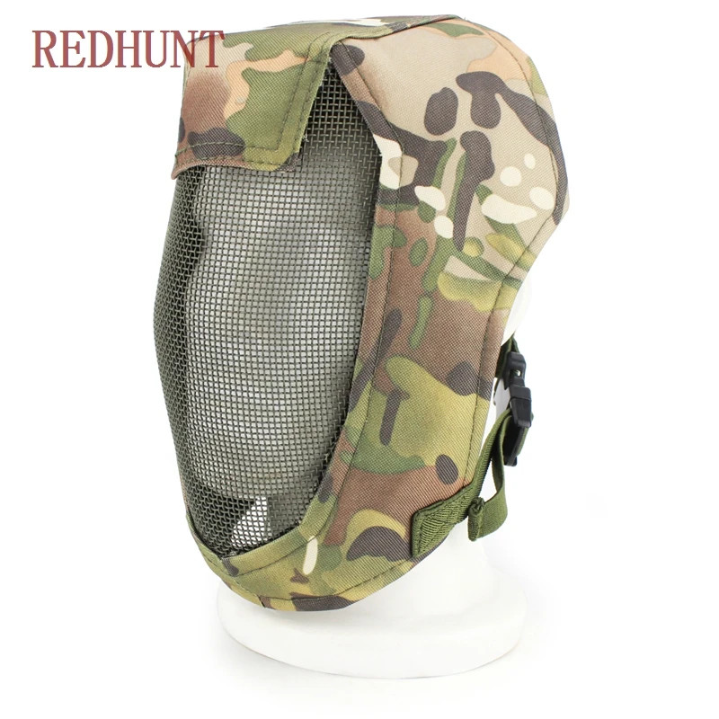 Máscara facial completa de esgrima militar V3, máscara táctica de malla metálica de acero para Paintball, caza, ejército, juego de guerra, máscaras protectoras - imagen 4