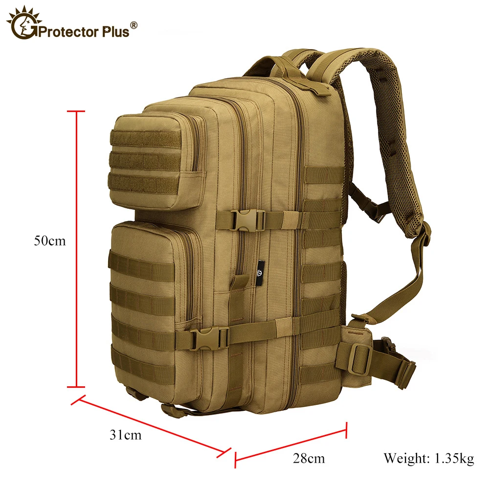 Mochila de camping táctica de gran capacidad para hombres, Camuflaje, viajes, pesca, bicicleta, mochilas de senderismo al aire libre, 45L - imagen 2