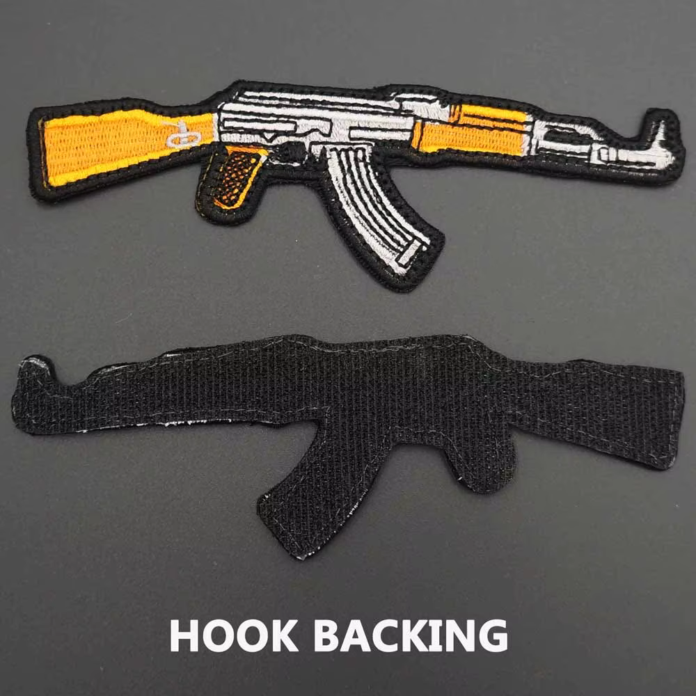 AK47 pistola táctica samurái bordada, parche Punk, gancho de respaldo, insignia de moral en bolsa, chaqueta, sombrero de brazo - imagen 4