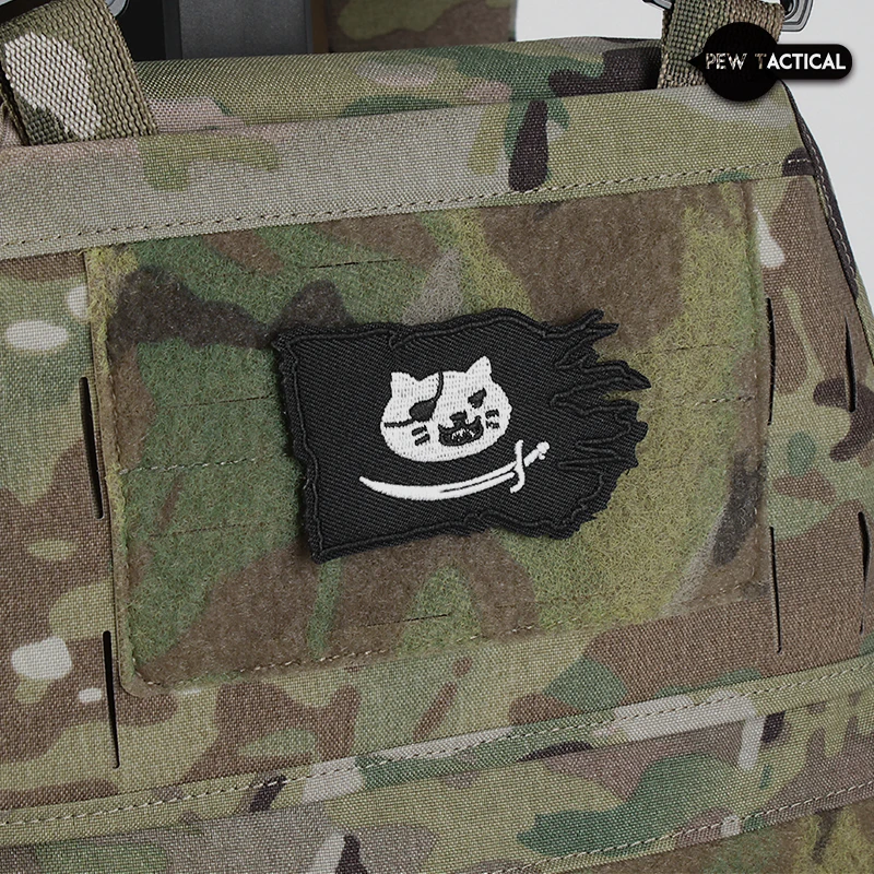 Calavera pirata bandera bordado parche gato sonriente capítulo táctico al aire libre insignias para ropa mochila chaleco siglo 18 - imagen 5
