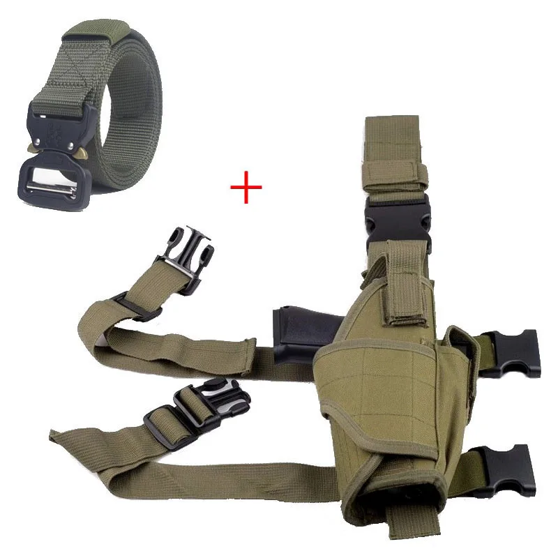 Accesorios tácticos, funda de nailon para caza, pistola Airsoft, funda para pierna, funda para cinturón ajustable para pistola Universal - imagen 2