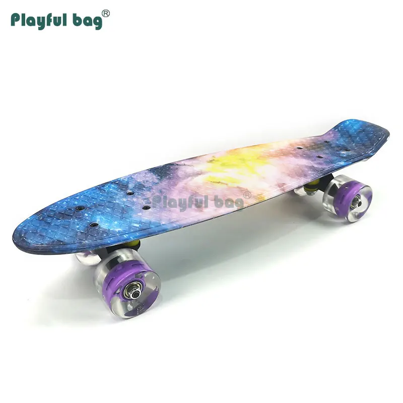 Playful Bag-monopatín de plástico duradero para niños, monopatín de cuatro ruedas de 22 pulgadas, monopatín de un solo balancín, AMA40 - imagen 5