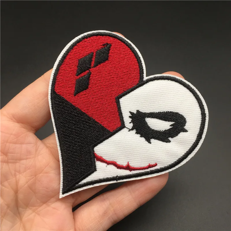 Parche Punk de rotura de corazón para planchar ropa, pegatina para coser, apliques de decoración, insignia DIY, bordado de rayas en la ropa - imagen 4