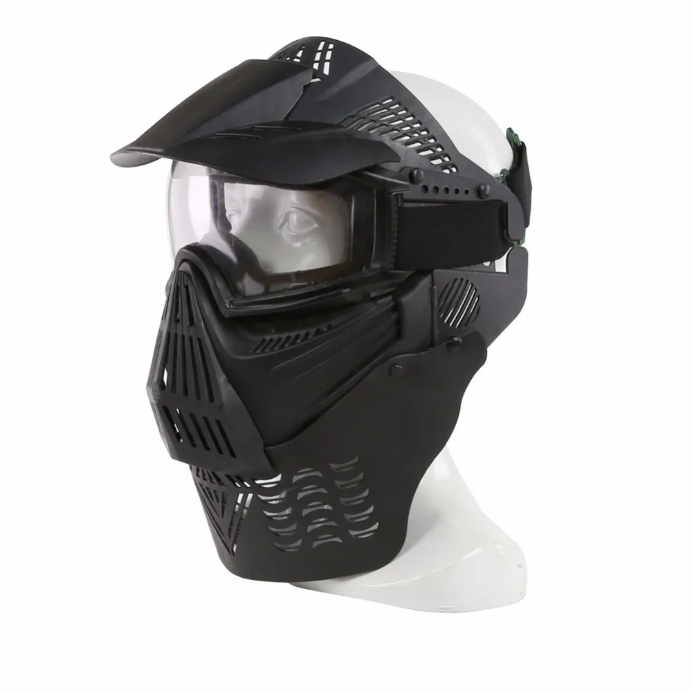 Máscara de cara completa táctica CS Samurai, casco, gafas de cuello, militar, caza al aire libre, Airsoft, Paintball, protección de tiro - imagen 3