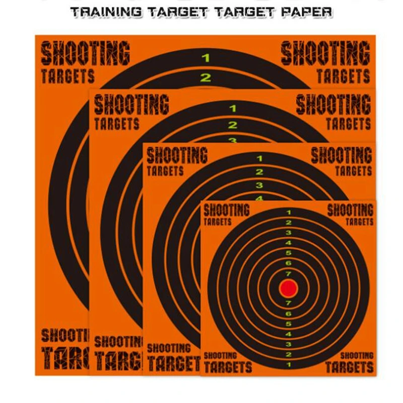 Objetivo reutilizable de tiro contra salpicaduras, accesorio autoadhesivo amarillo fluorescente, para rangos de tiro interior y exterior, 6/8/10/12 pulgadas - imagen 5