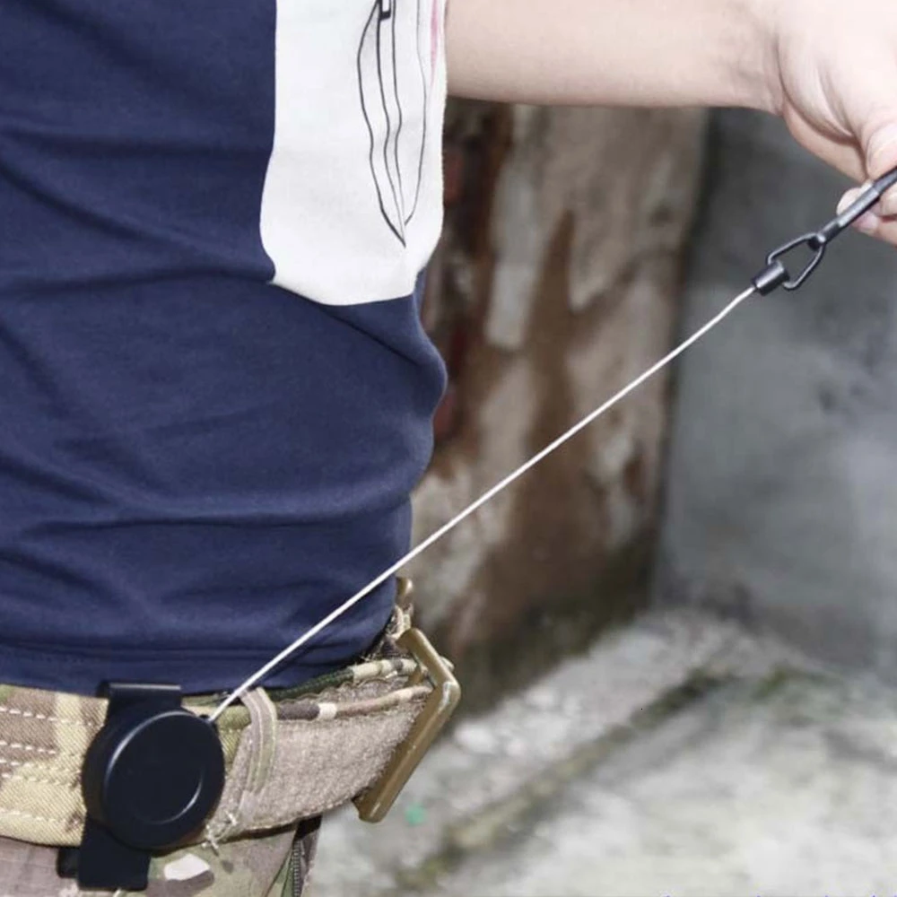 Eslinga de pistola rotativa retráctil de acero suave, cuerda de seguridad especial, funda de revólver, accesorios tácticos de caza - imagen 4