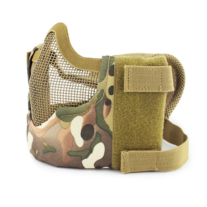 Mascarilla táctica de media cara para Paintball CS, máscara protectora de media cara, plegable, malla de acero de bajo carbono, para tiro, militar, caza - imagen 3