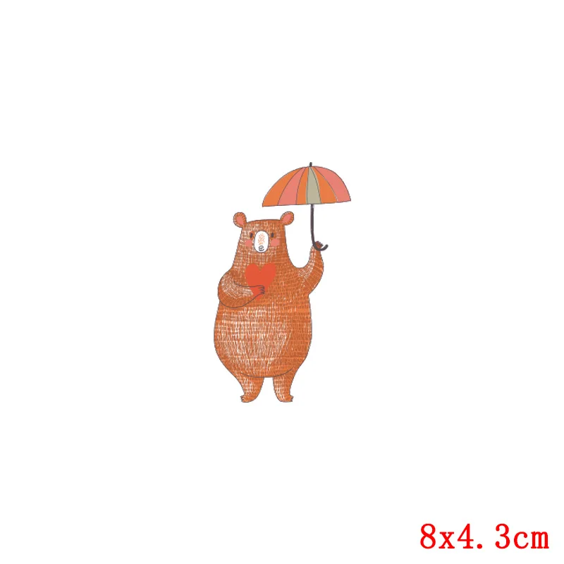 Transferencia de vinilo con dibujos de animales para ropa, pegatinas de apliques para camiseta lavable, transferencia de flores para planchar - imagen 3