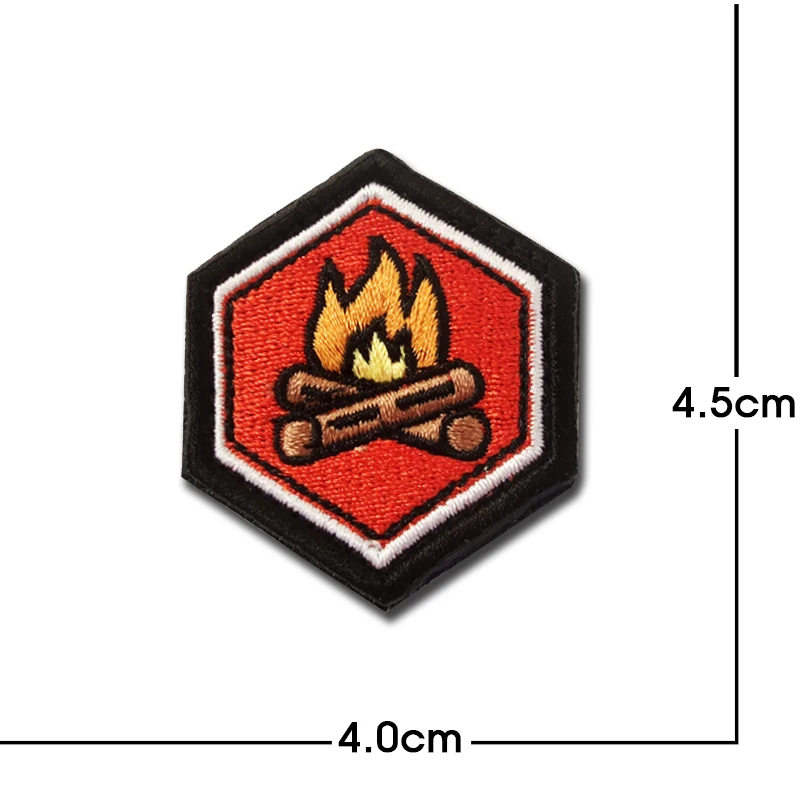 Parches hexagonales de alta calidad, abeja, árbol de Navidad, antorcha, insignia bordada, gancho, brazalete, pegatinas 3D para chaqueta y mochila - imagen 4