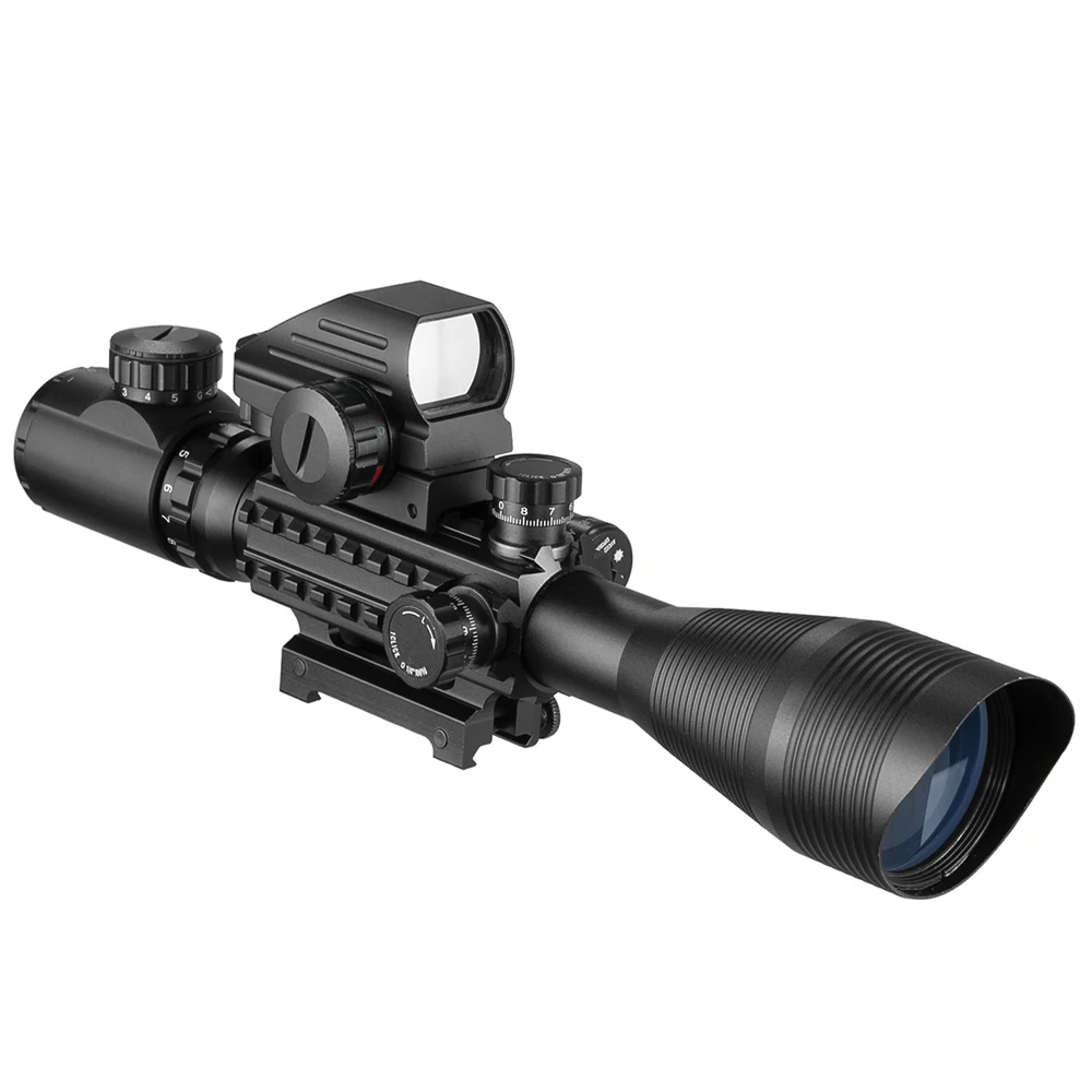 Rifle telémetro iluminado con alcance 4-12x50, mira holográfica de 4 retículas, láser Grenn rojo de 20mm para mira telescópica de caza - imagen 4