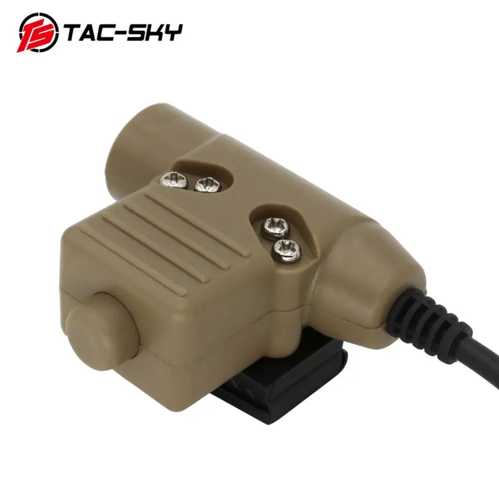TAC -SKY PTT U94 nuevo enchufe táctico PTT adaptador de auriculares militares Walkie Talkie PTT caza deporte tiro auriculares tácticos U94PTT - imagen 4
