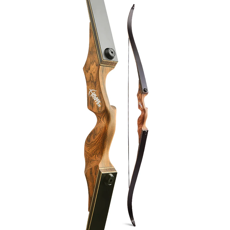 Arco recurvo de madera para tiro con arco y flecha al aire libre, 60 ", 20-60lbs, para mano derecha, caza, tiro, entrenamiento - imagen 2
