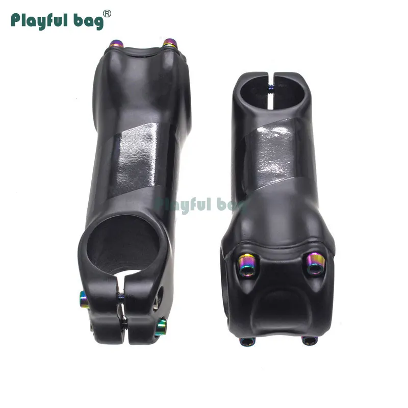 Juguetón bolsa completa de fibra de carbono para manillar de bicicleta de montaña, 31,8mm, 6 grados, tornillo colorido, accesorio para bicicleta de carretera IA02 - imagen 4