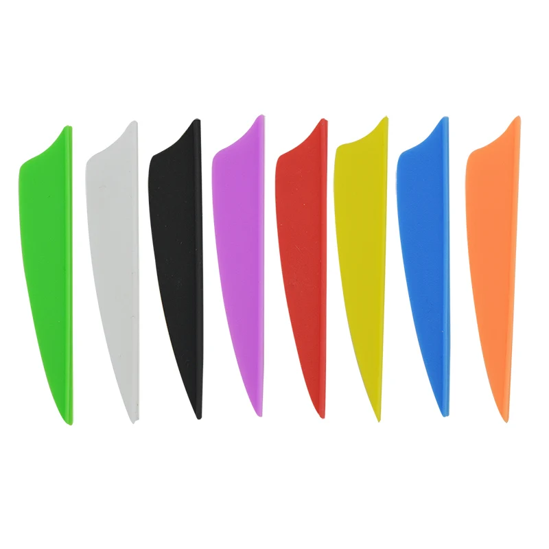 Flechas de goma con plumas para tiro con arco, 100 unidades, 2,5 pulgadas, bricolaje, paleta de plumas, 8 colores, accesorios de caza - imagen 2