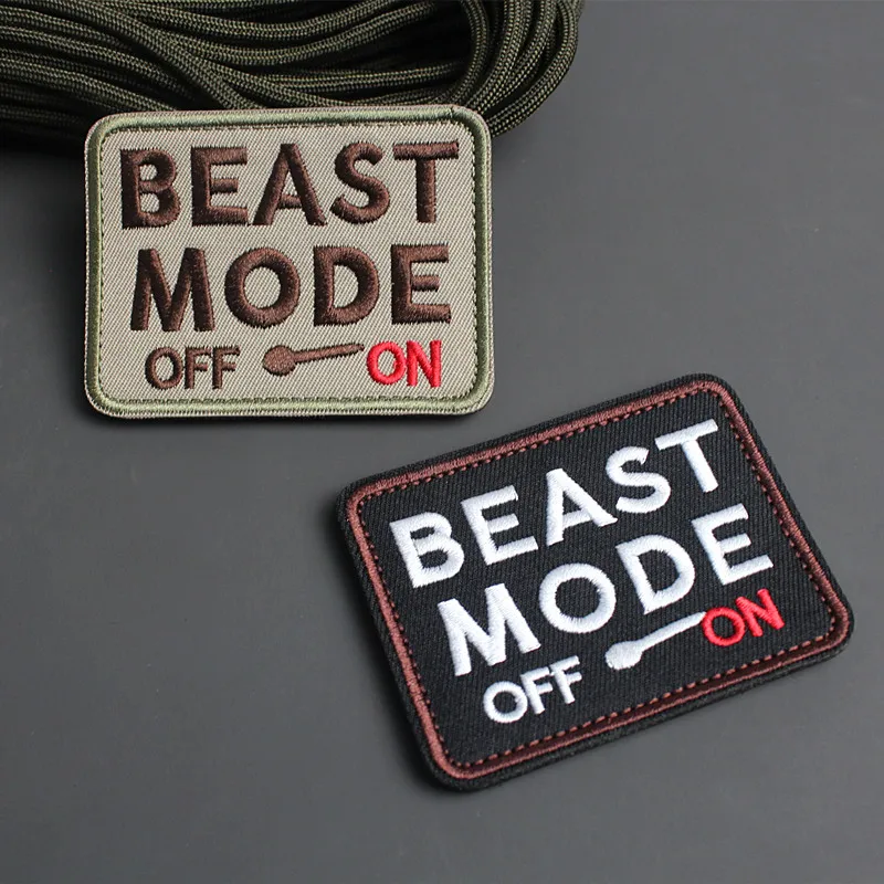 MODO BEAST ON OFF Parches bordados Carta táctica para ropa Mochila Accesorios Brazaletes Apliques - imagen 2