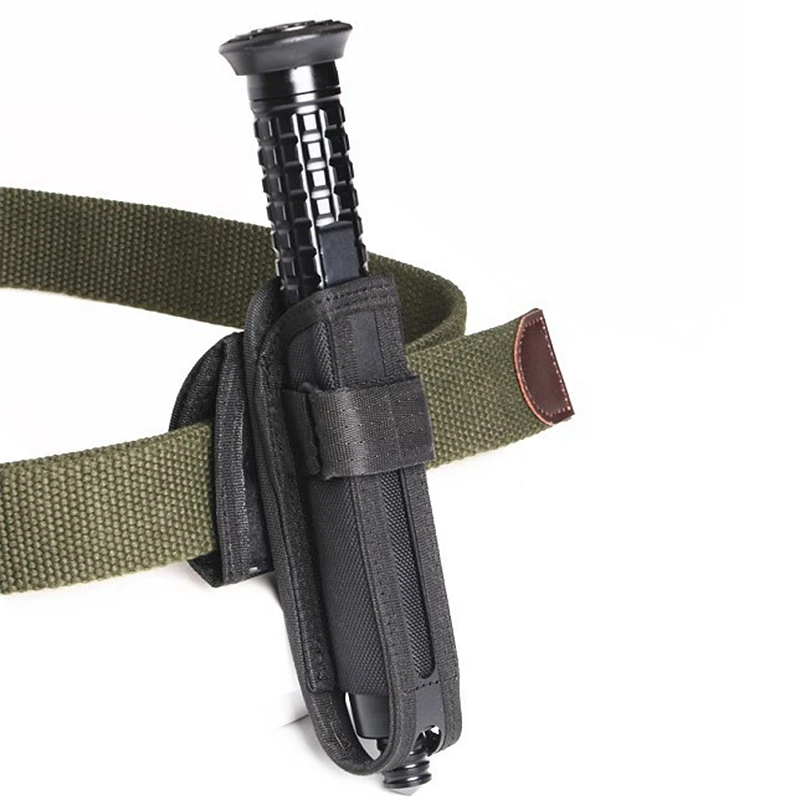 Soporte para bastón de caza, funda para cinturón de servicio, bolsa para bastón táctico giratorio de 360 grados, organizador de bastón Airsoft con llavero - imagen 5