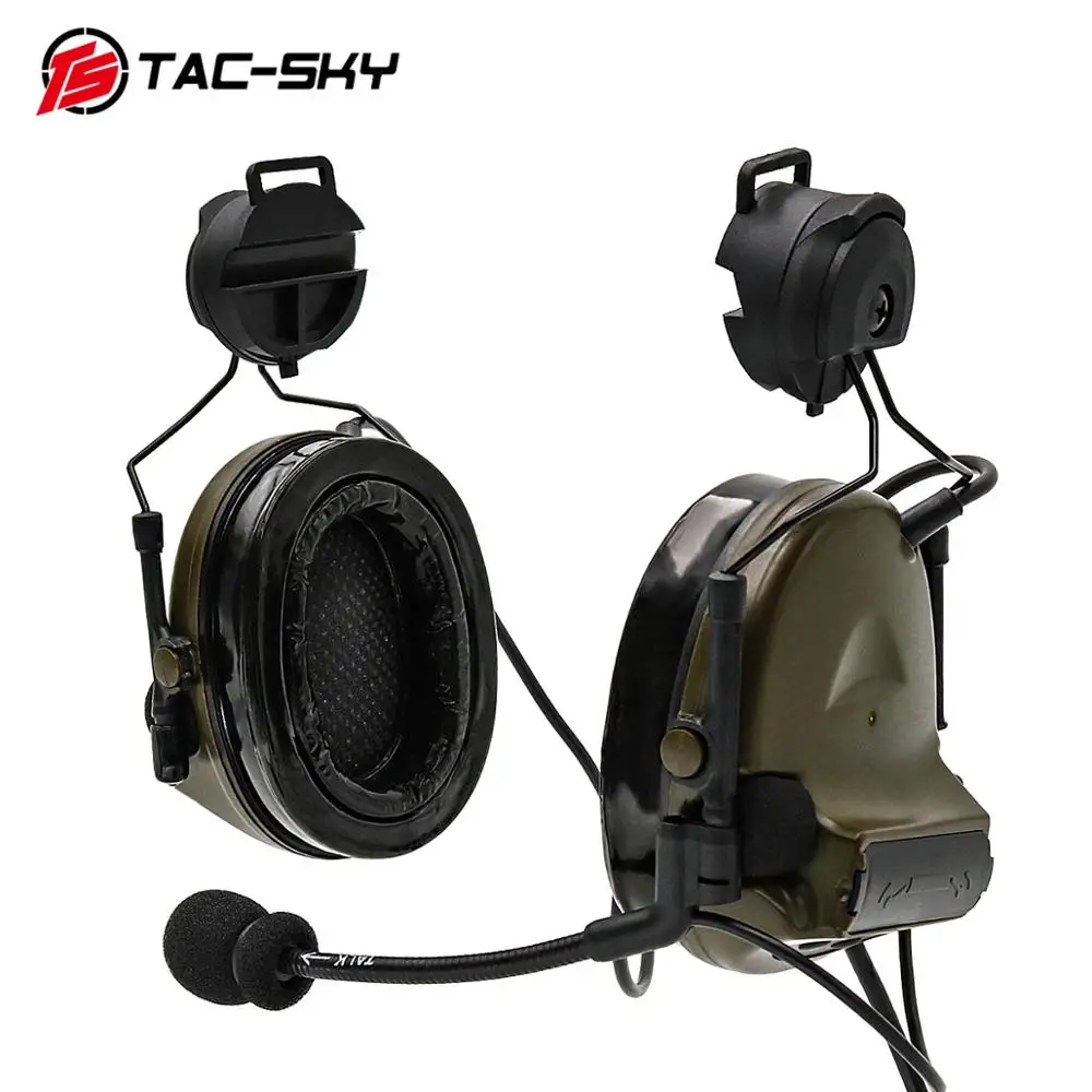 TS TAC -SKY COMTA II auriculares tácticos ARC Rail casco montaje orejeras de silicona cancelación de ruido captación C2 auriculares - imagen 3