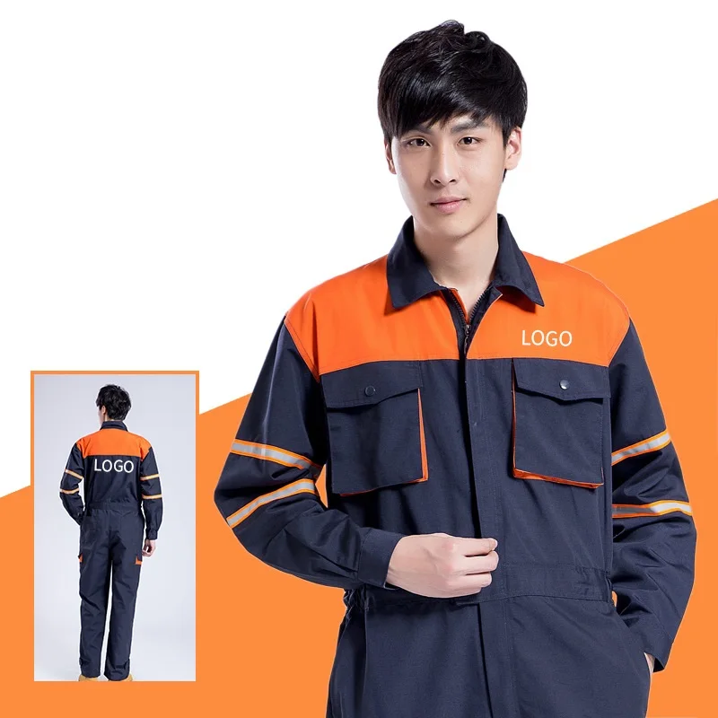 Uniformes de taller de fábrica Servicio de reparadores Ropa de trabajo Mangas largas Ropa de ingeniería siamesa Monos de maquinaria laboral - imagen 5