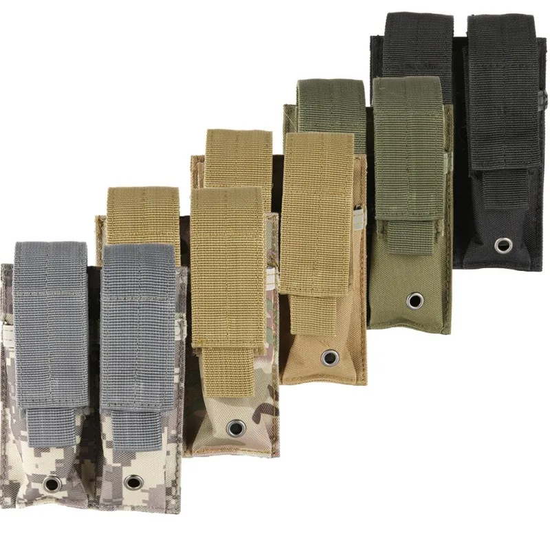 Bolsa táctica Edc Airsoft MOLLE de 9MM para munición, funda doble para pistola Mag, accesorios de caza - imagen 2