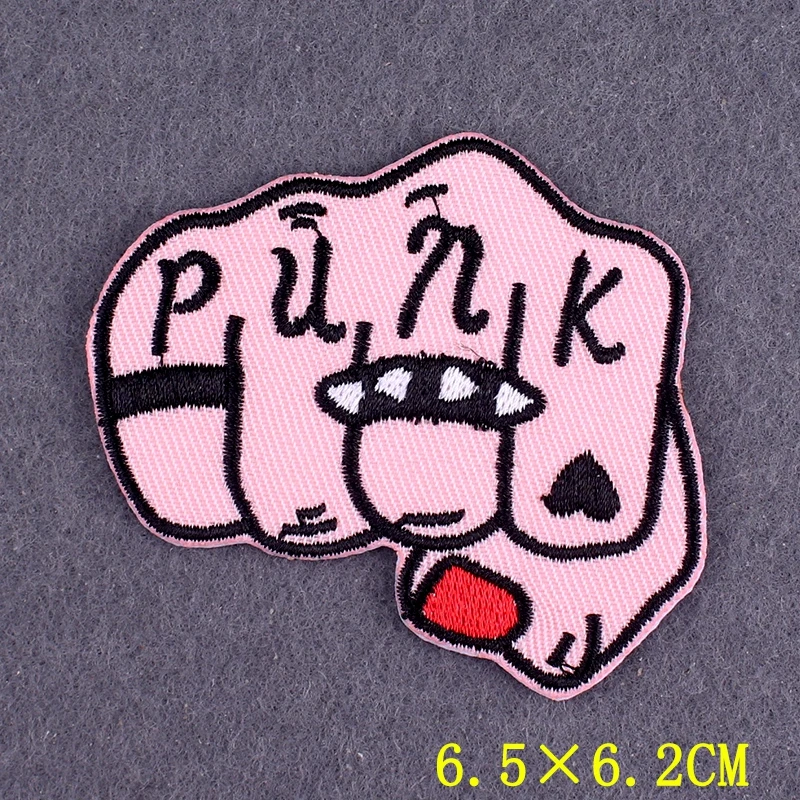 5 unids/lote parche bordado parches de motociclista Punk para ropa parches termoadhesivos en ropa chaqueta DIY insignias de rayas de calavera - imagen 5