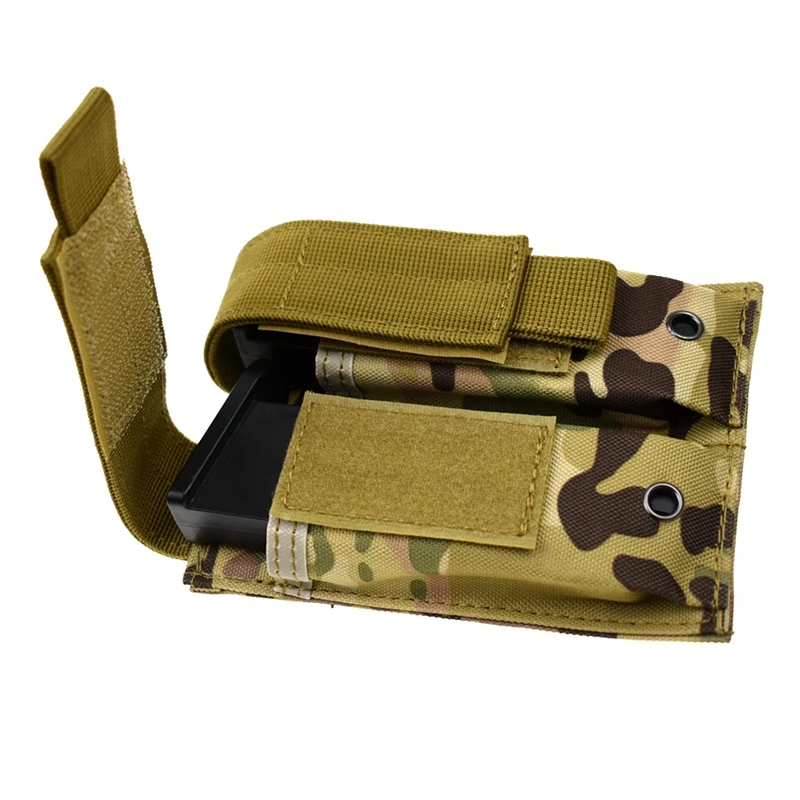 Bolsa táctica Molle para doble pistola, cinturón para cargador de 9mm, soporte para linterna, accesorios de bolsillo para caza - imagen 3