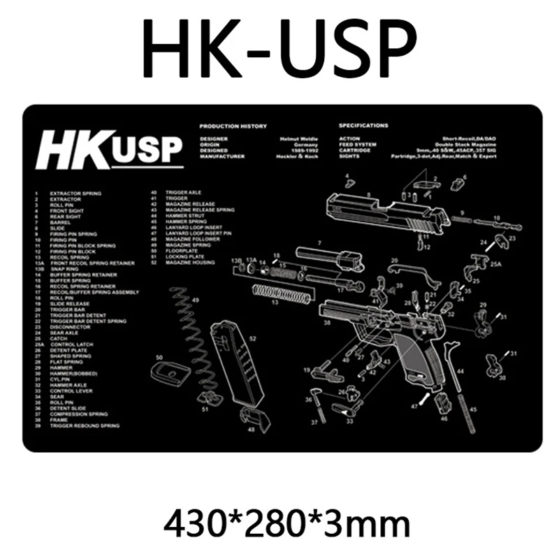 Alfombrilla de limpieza para pistola, alfombrilla de ratón para pistola, escopeta, limpieza de Rifle AR-15 Remington M870 G17 92 USP XD AK 47 - imagen 5