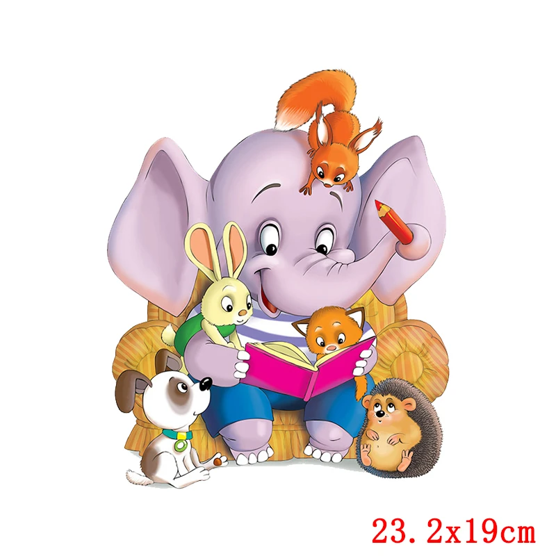 Prajna-Parches de transferencia para planchar con forma de elefante, adhesivos térmicos de León de dibujos animados para ropa de niños - imagen 4