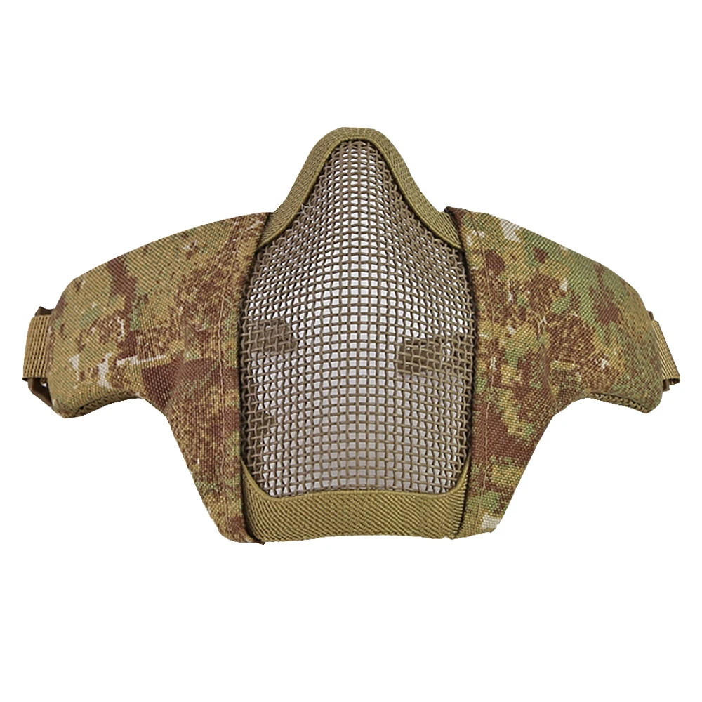 Casco táctico de malla de acero, máscara de media cara, Versión Rápida, rieles de arco de protección para Paintball, caza, CS, Airsoft, accesorios de juego - imagen 5