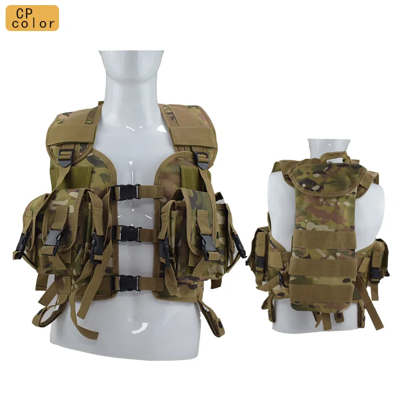 Chalecos tácticos de camuflaje al aire libre para hombres, equipo militar, armadura corporal de combate del Ejército, caza, juego de guerra, chaleco Airsoft con bolsa de agua - imagen 5