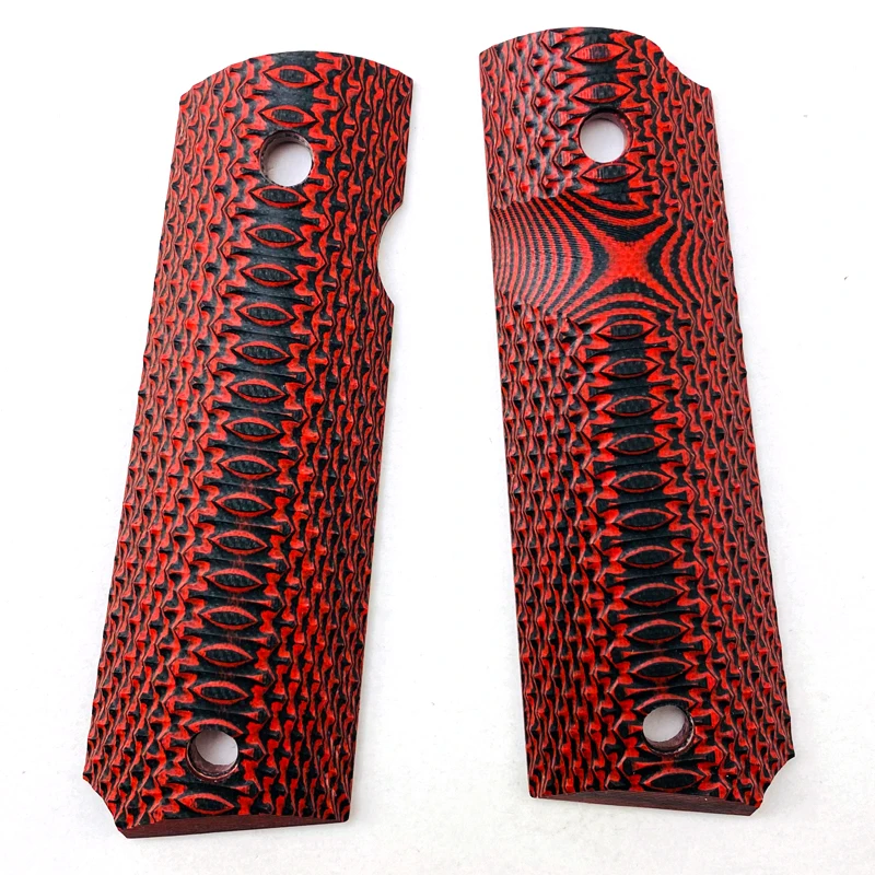 1 par de empuñaduras tácticas para pistola 1911, parche rojo G10, empuñaduras personalizadas, Material CNC, accesorios 1911 - imagen 5