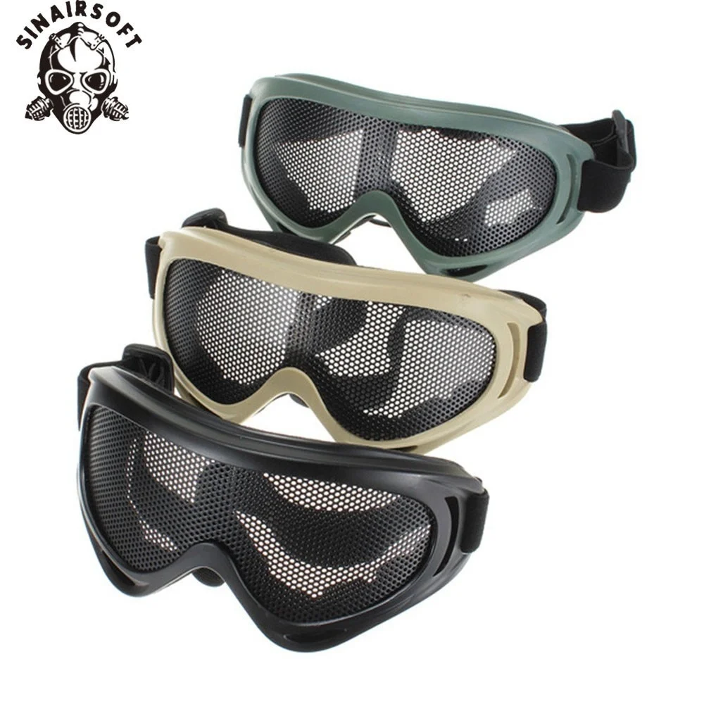 ¡Caliente! Gafas tácticas de malla metálica para caza al aire libre, lentes tácticas resistentes a los golpes, protección para deportes al aire libre - imagen 4