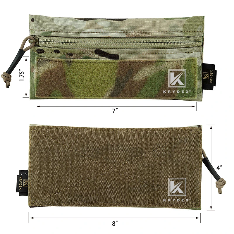 KRYDEX bolsa táctica para dulces con bucle y gancho, bolsillo con gancho con cremallera para Panel frontal de 4x8 pulgadas para portador de placa de aparejo de pecho listo MK3 MK4 - imagen 5