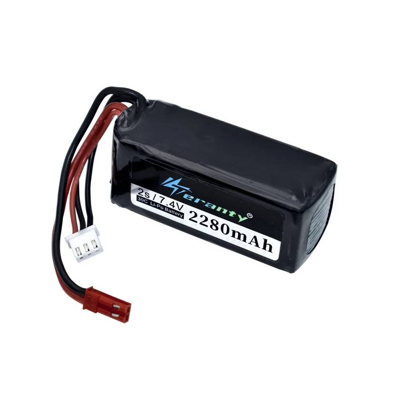 Cargador de batería de 7,4 V, 2280mAh + 7,4 v para coche A949, A959-B, A969-B, A979-B, Control remoto, 2s, batería LiPo para Wltoys - imagen 5