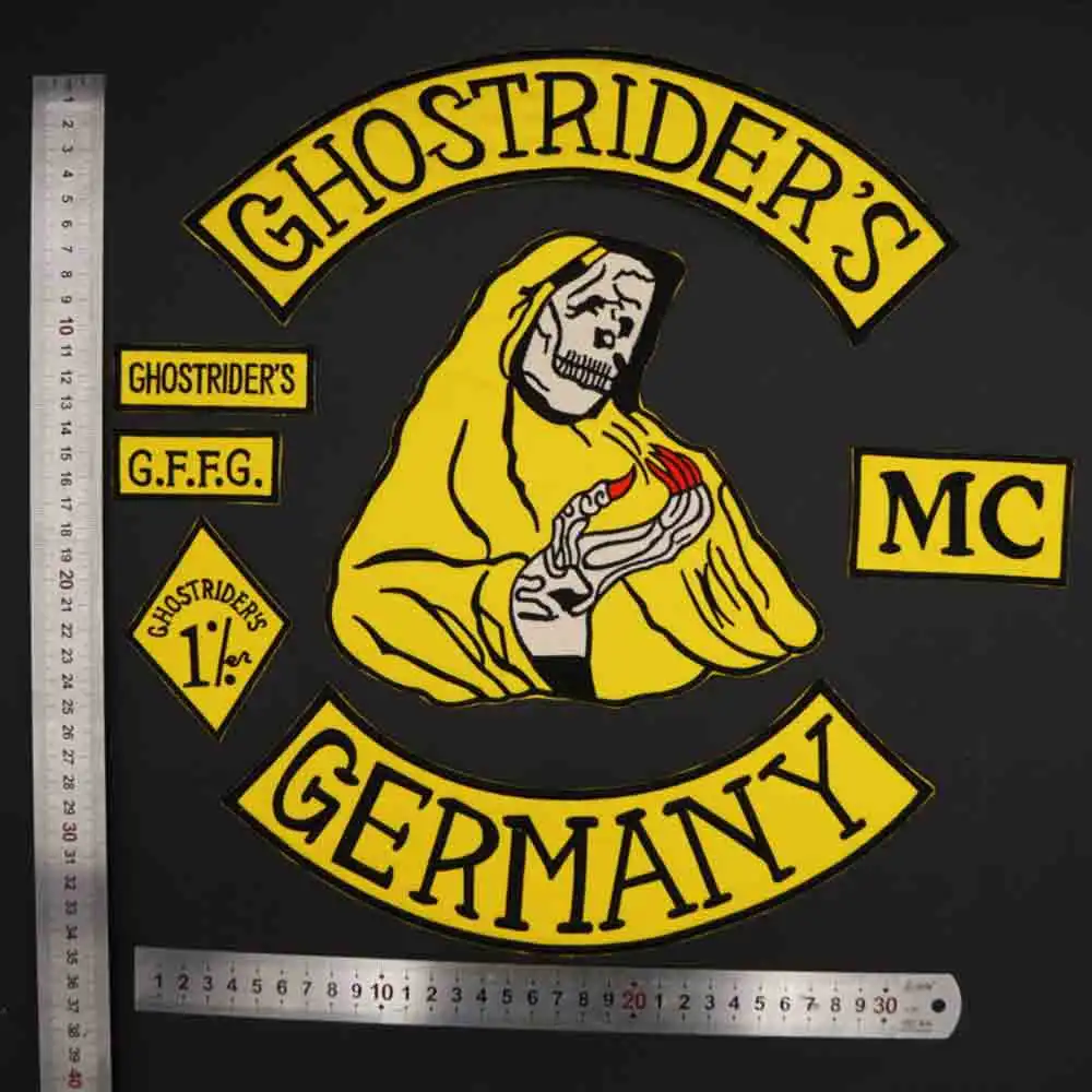 Parche de motociclista con respaldo de hierro bordado de Alemania de GHOSTRIDER para ropa, bolsas para sombreros - imagen 2