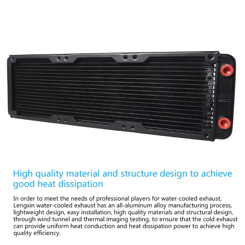K1KF-radiador de refrigeración por agua para ordenador, sistema de refrigeración de agua de 18 tubos, rosca hembra G1/4, disipación de calor para PC, CPU, 360mm - imagen 5