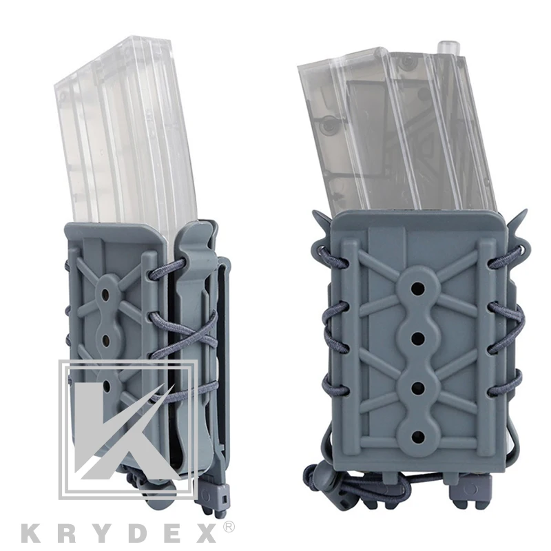 KRYDEX-Bolso táctico para disparar, bolsa MOLLE, soporte duro, 6 colores opcionales, para caza, Airsoft, 5,56, 7,62 - imagen 2