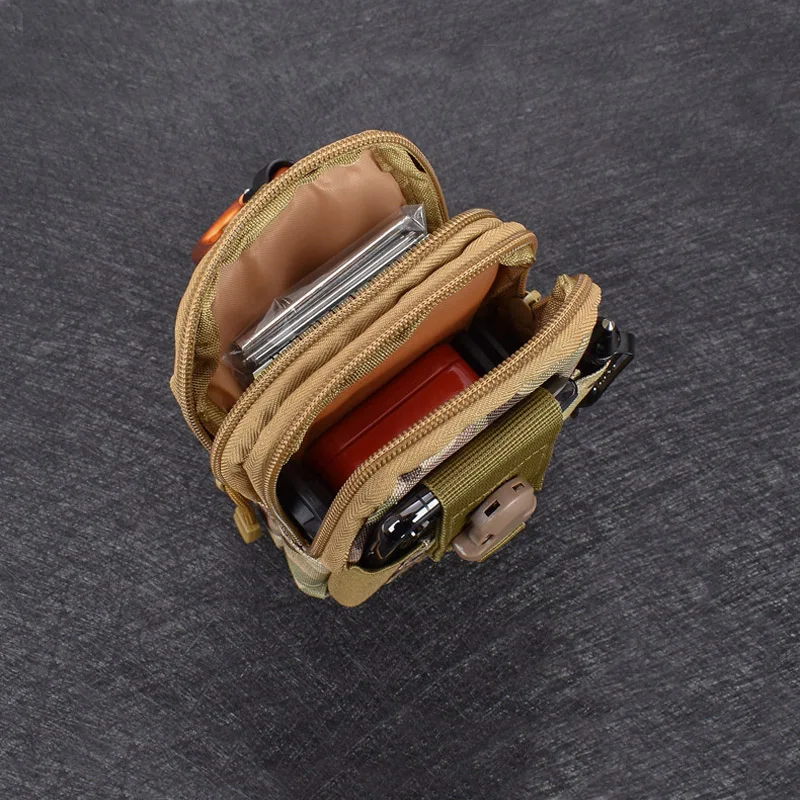 Bolsa táctica Molle para hombre, riñonera con cinturón, bolsillo pequeño, bolsa Militar para correr, viaje, Camping, pesca, herramientas de supervivencia - imagen 3