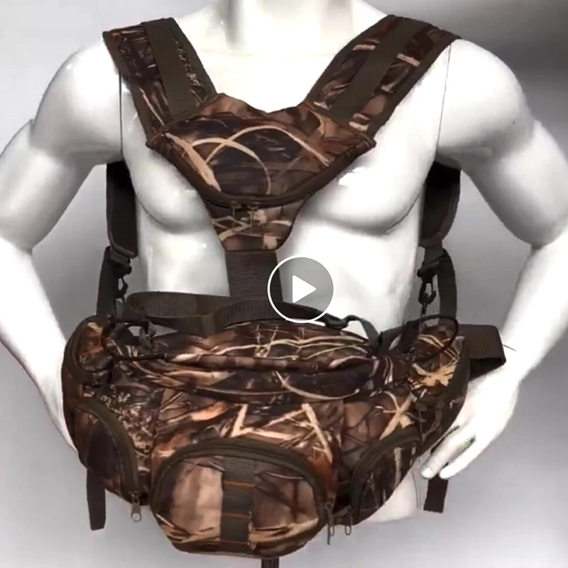 Nuevo Riñonera de camuflaje para caza, riñonera, bolsa de pesca, riñonera portátil con señuelo, bolsa de aparejos de pesca para escalada y senderismo - imagen 2