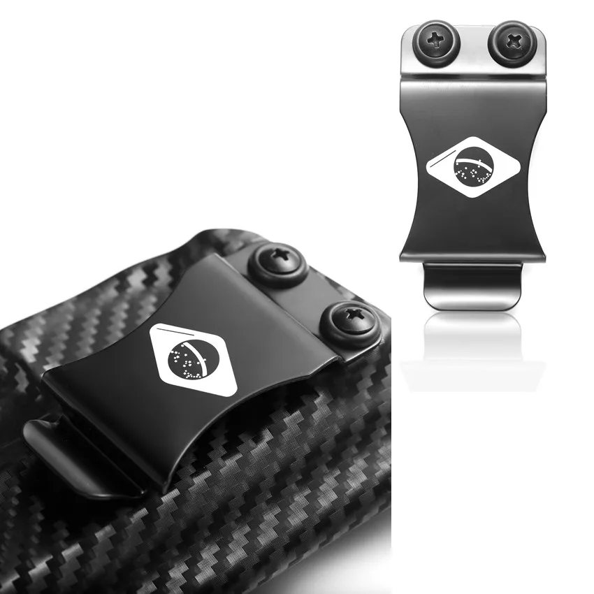 Pinza de ala de solapa con Clip de Metal para IWB Glock Beretta Taurus CZ Punisher Kydex, funda de fibra de carbono, cinturones de pistola de 1,5 ", transporte oculto - imagen 3