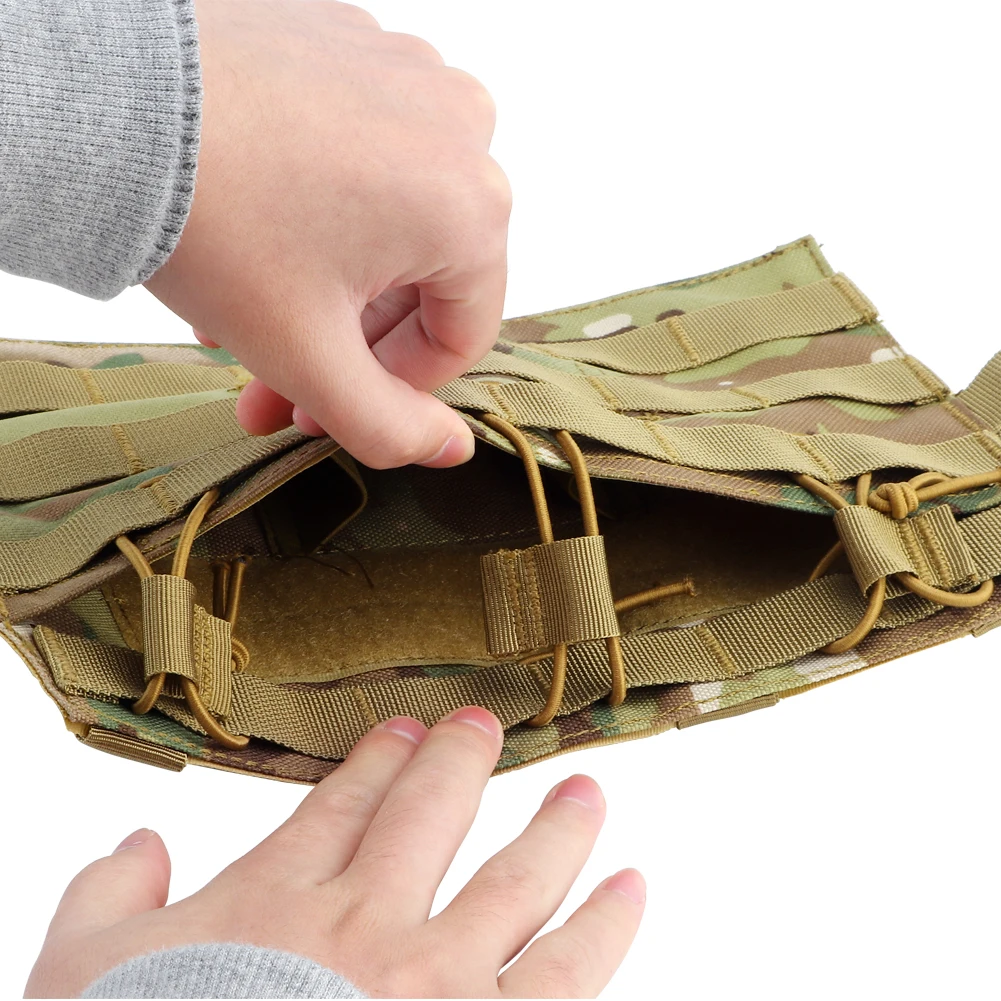 Bolsa táctica Triple para revistas M4 5,56, chaleco Molle, Panel de placa frontal, solapa desmontable, bolsa magnética de nailon 1000D, accesorios de caza - imagen 3