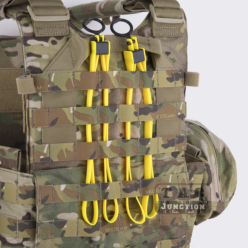Banda de restricción de tres pliegues estilo táctico KD ASP, correa de amarre de cables de plástico desechable, amarillo BK, esposas decorativas, cinturón, 3 piezas, 5 piezas - imagen 2