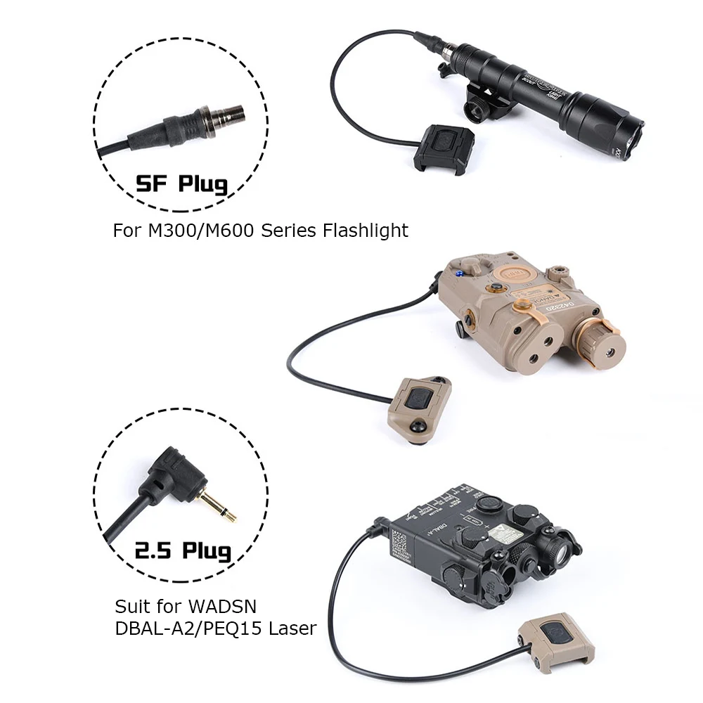 WADSN-Mini botón ModButton táctico, interruptor remoto de presión para arma M300A M600C DBAL-A2, luz láser compatible con riel Mlok Keymod - imagen 4