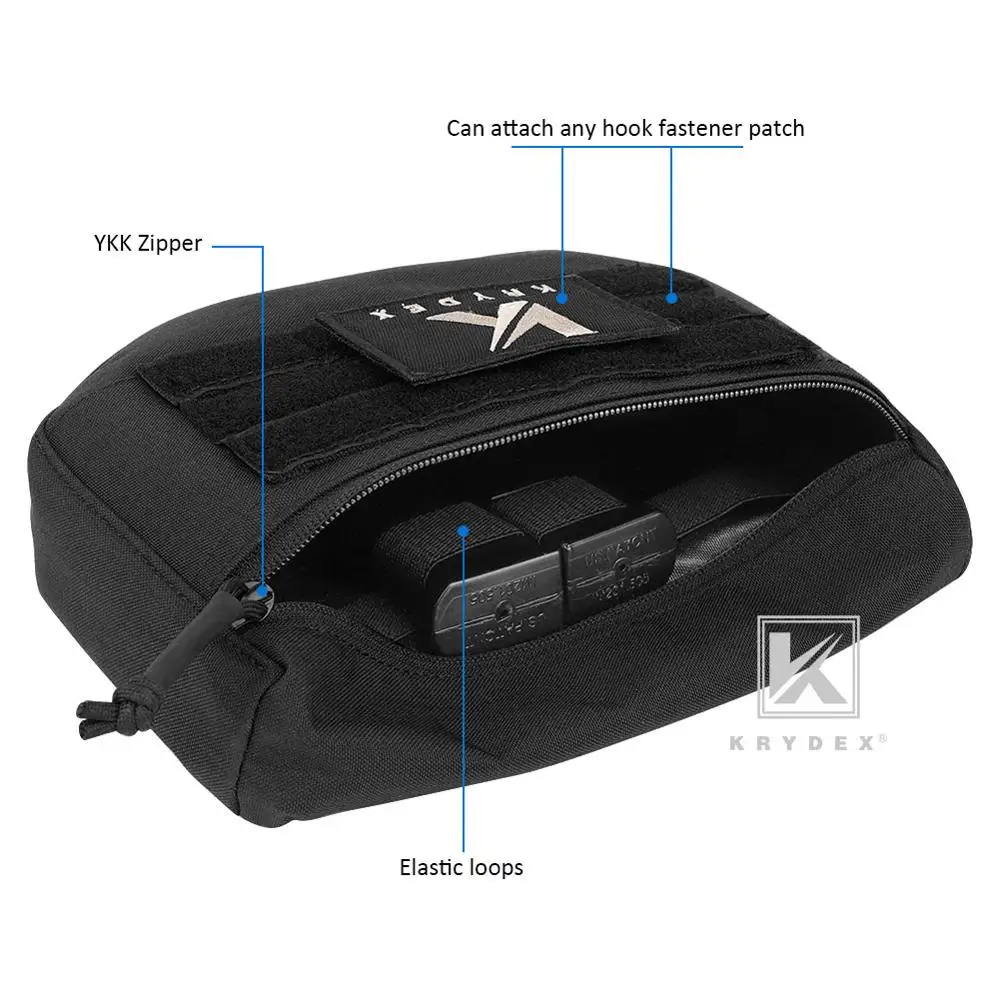 KRYDEX-bolsa táctica negra colgante, riñonera, bolsa de almacenamiento al aire libre para JPC AVS CPC APC, chaleco portador de placa - imagen 5