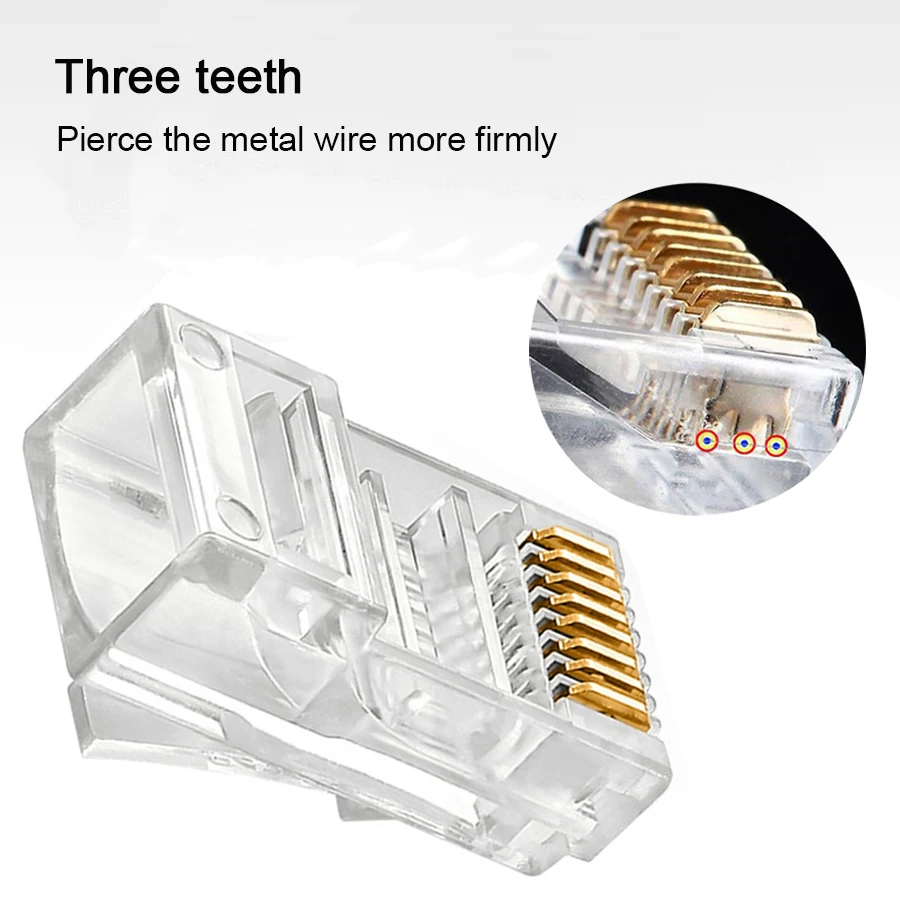 Xintylink-conector rj45 rj 45 cat6, conector de cable ethernet cat 6, conector de red lan macho utp 8p8c modular sin blindaje, 20/50/100 Uds. - imagen 5