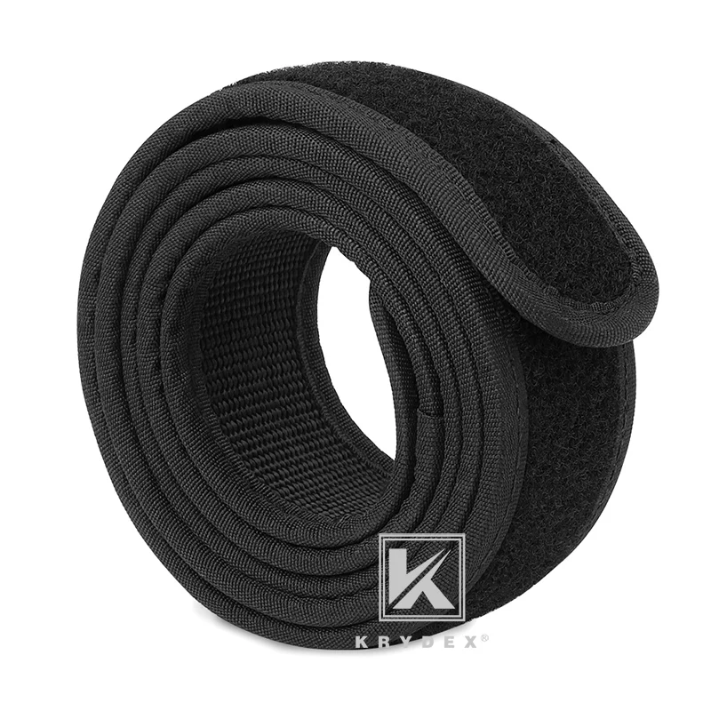 KRYDEX-Cinturón con forro interior sin hebilla, 1,5 pulgadas, tácticas de S-XXXL, revestimiento de bucle de nailon, cinturón con parte trasera interior, accesorios para caza y tiro BK - imagen 2