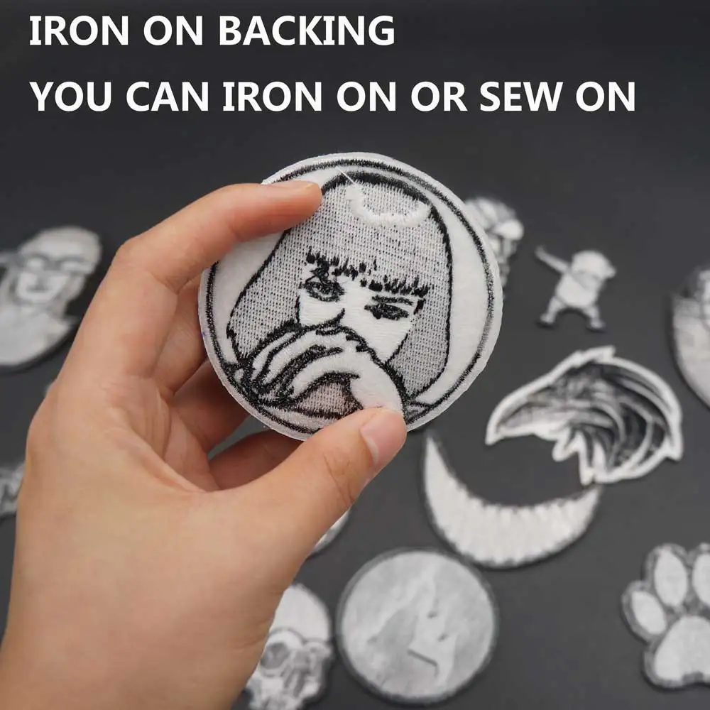 Parches de motociclista Punk con bordado de calavera pequeña en blanco y negro, pegatinas para ropa, accesorios de ropa, insignia - imagen 2