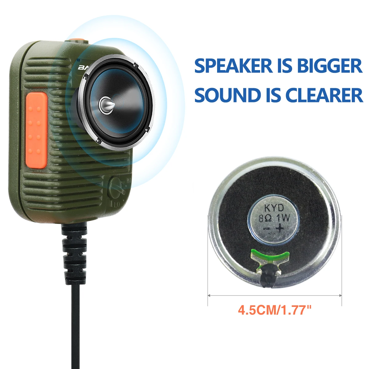 Baofeng AR-152 micrófono táctico con altavoz para walkie talkie - imagen 5