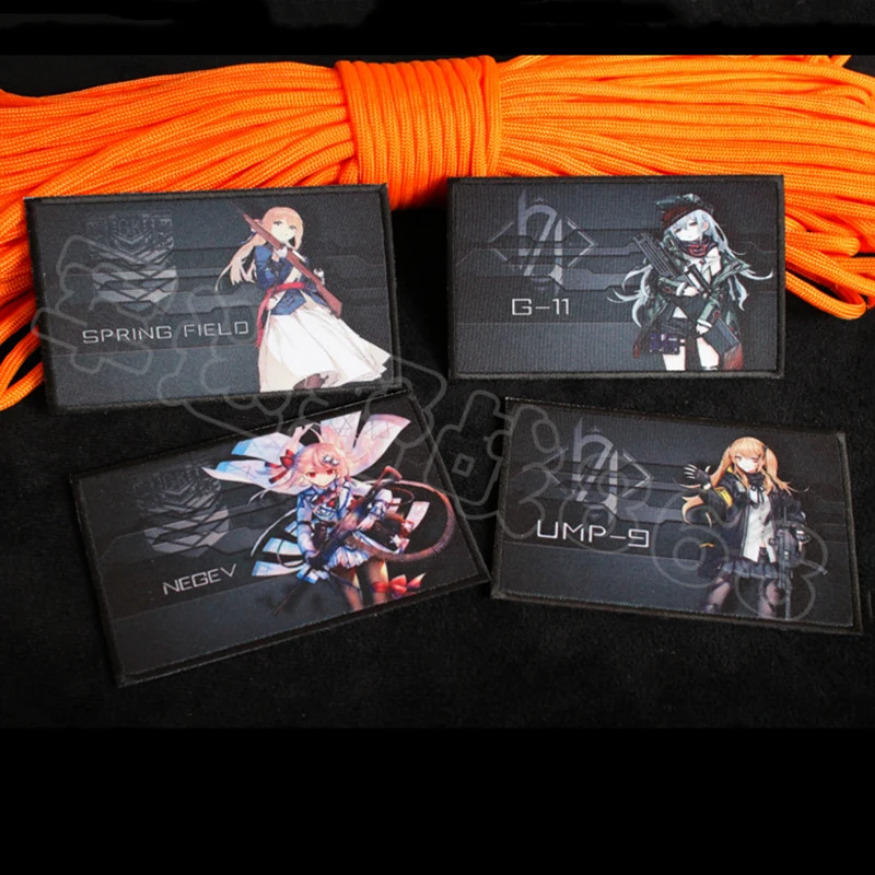 Parche de impresión frontal para niñas hermosas, brazalete táctico con brazos, animación de juego cuadrática para decoración de ropa de mochila - imagen 2