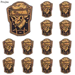 Parches bordados para planchar para ropa, parches termoadhesivos de calavera y Copa de vidrio, 10 piezas